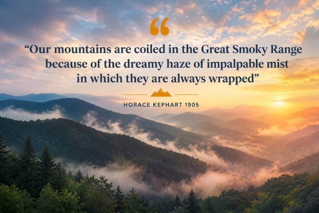 “Mountains! Think of them; speak of them; look upon them!... Here they are in all their majesty and abundance.” Horace Kephart 1905