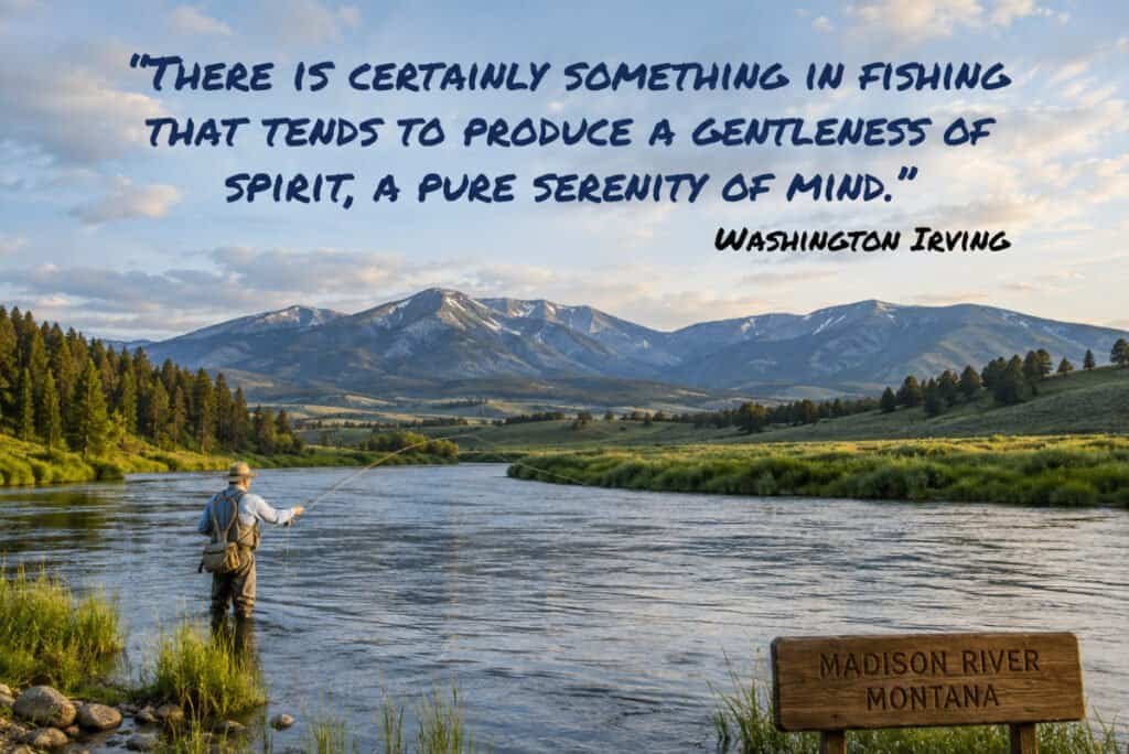 "There is certainly something in fishing that tends to produce a gentleness of spirit, a pure serenity of mind." Washington Irving