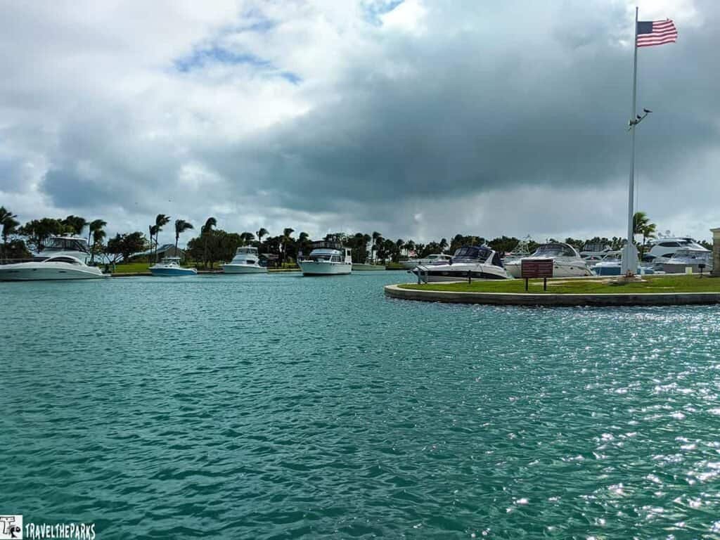 boats in the marina at Boca Chita Island in Biscayne National Park.