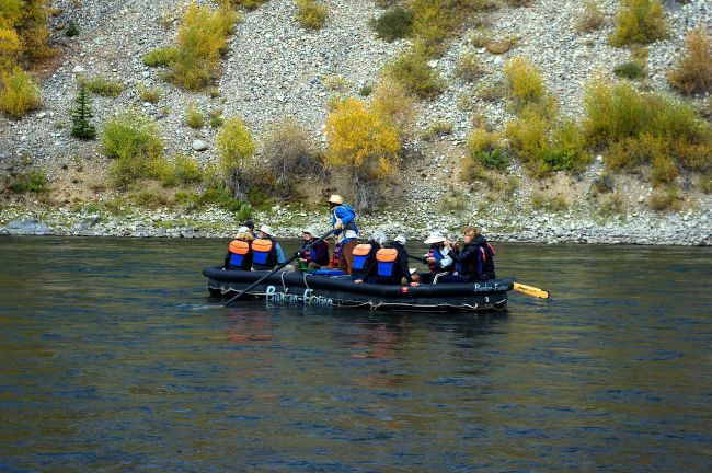 River Rafters floating down the snake river near Grand teton NP