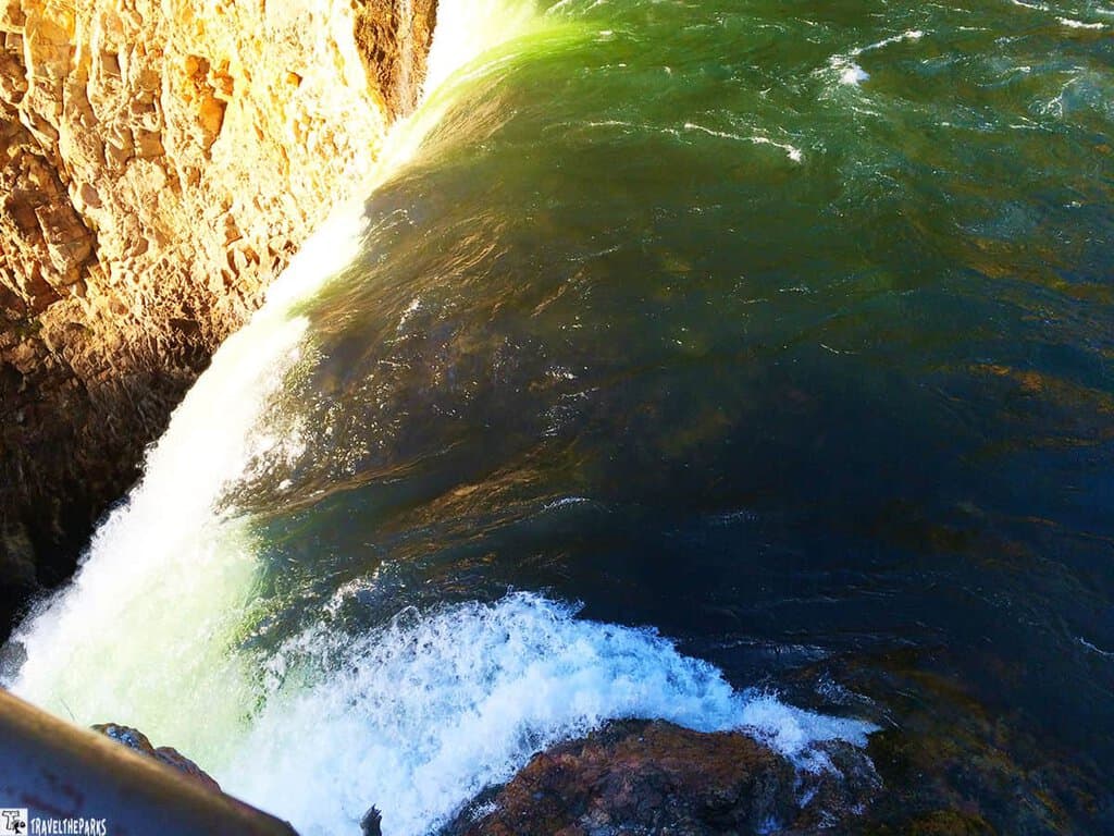 Water flowing over the Brink of the Falls-Grand Canyon of Yellowstone
