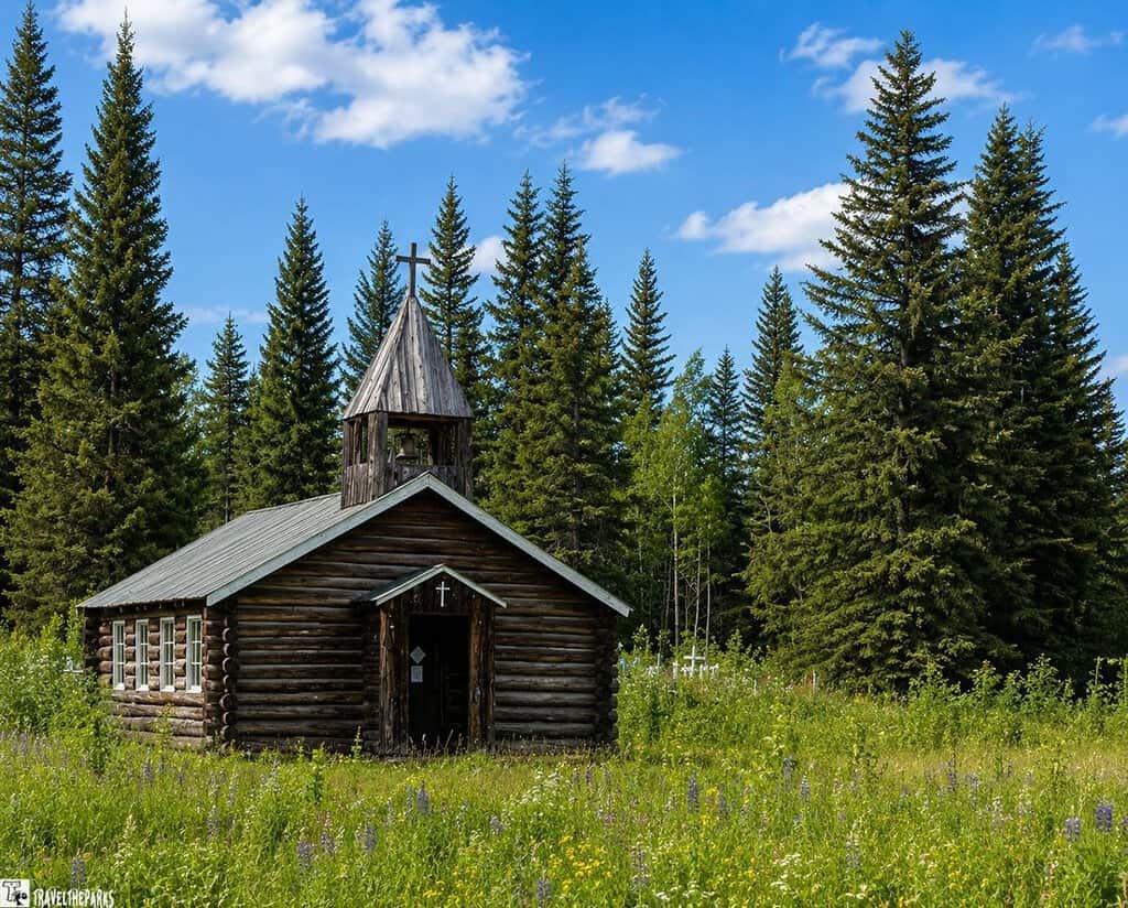 The "Chapel On The Hill" is now in front of the traditional cemetery in Copper Center.