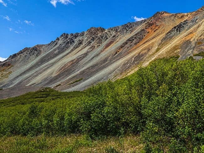 Rainbow Ridge in Alaska Range Mountains in the Alaska Range From Richardson Highway