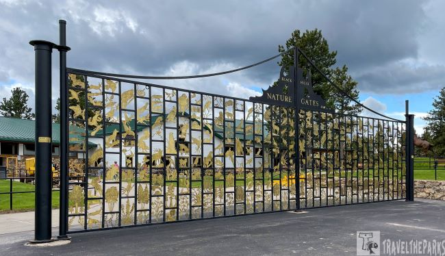 The Nature Gates are iron gates Korczak and Ziolkowski children decorated with the silhouettes of 219 animals