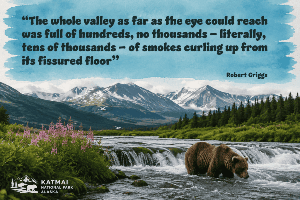 The whole valley as far as the eye could reach was full of hundreds, no thousands-literally, tens of thousands-of smokes curling up from its fissured floor-Robert Briggs
