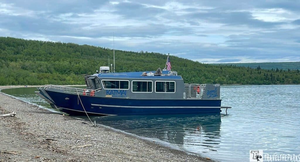 Katmai Water Taxi on the beach Naknek Lake