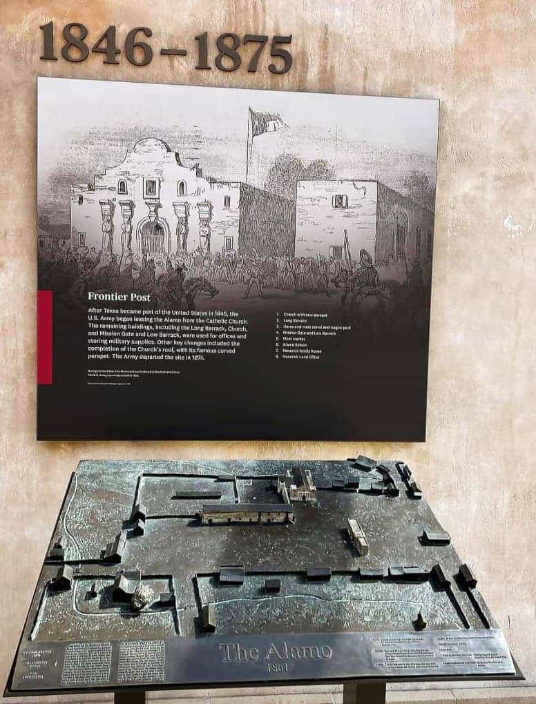 The Frontier Post Informational Panel -The Alamo exhibit