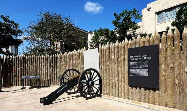 The mission gate at the Alamo