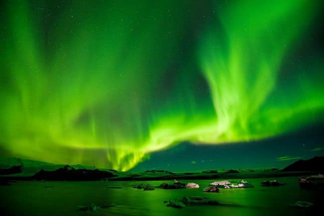 Aurora Borealis in the night sky