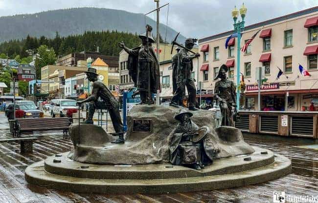 "The Rock" shows a vision of early Alaskan pioneers and an introduction to Ketchikan's story. Six of the seven sculptures represent people who helped to form Alaska's First City