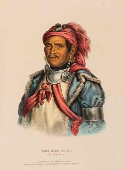 Tenskwatawa also known as "The Prophet " illustration