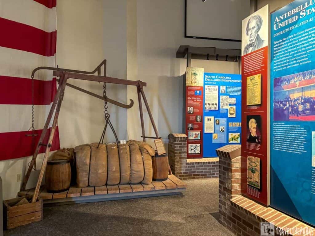 Museum exhibits at the Fort Sumter Visitor Center—Fort Sumter and Fort Moultrie National Historical Park