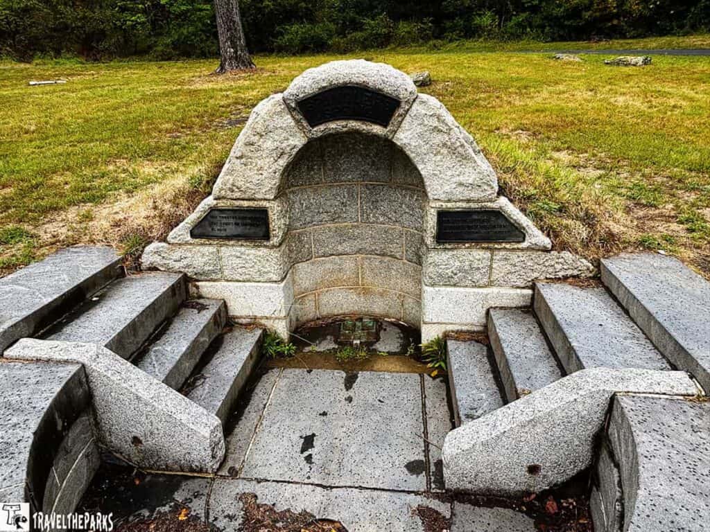 Stone arch and staircase structure of Spangler's Spring at Gettysburg National Military Park.