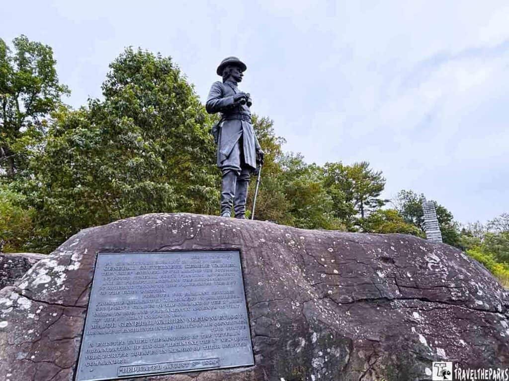 Statue-of-Brigadier-General-Gouverneur-Warren-on-Little-Round-Top-Gettysburg-National-Military-Park