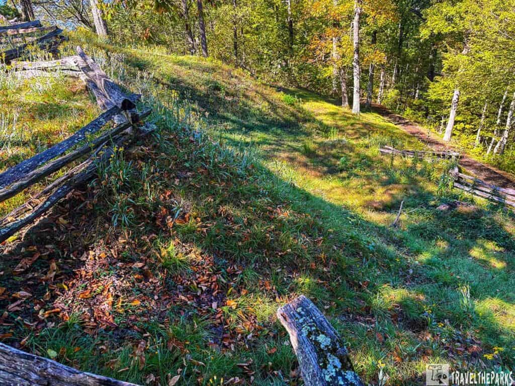 a Civil War earthwork fortification at Cumberland Gap