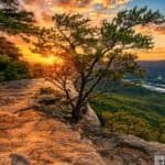 Point park at Chickamauga and Chattanooga National Military Park sunset