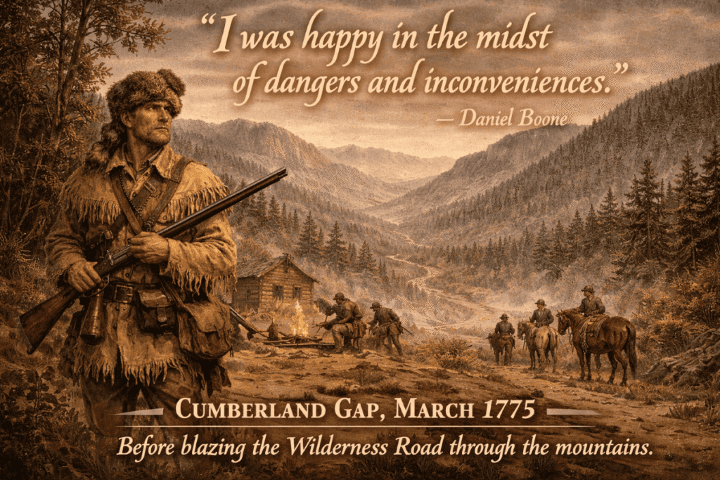 “I was happy in the midst of dangers and inconveniences.” — Daniel Boone, who passed through Martin’s Station in March 1775 before blazing the Wilderness Road through Cumberland Gap
